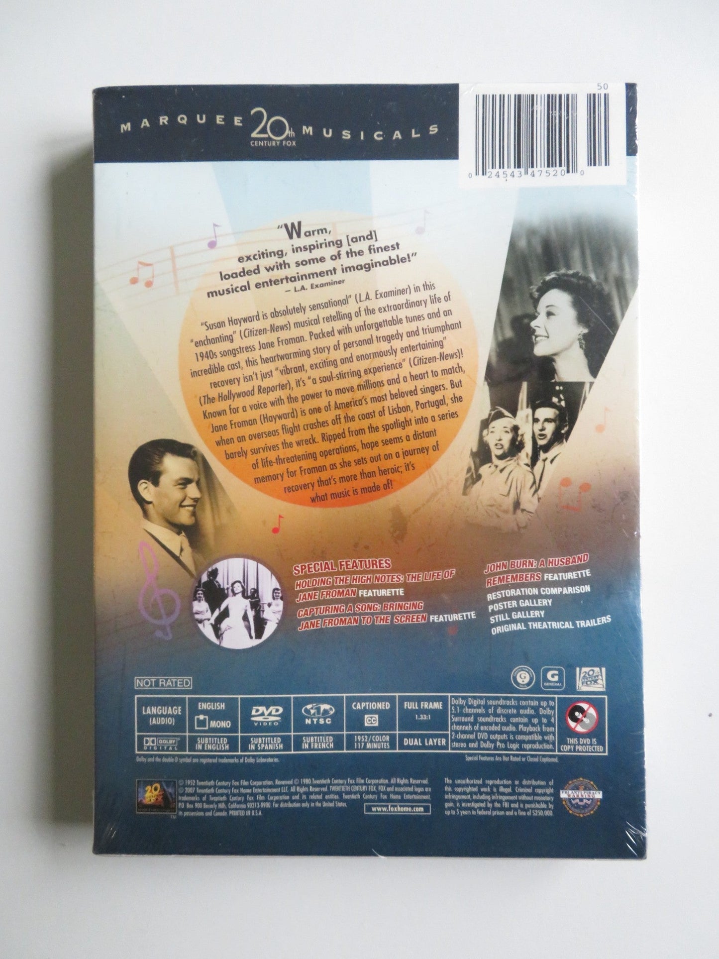 WITH A SONG IN MY HEART (DVD) SUSAN HAYWARD RORY CALHOUN 1952 REGION 1 - Rendezvous Cinema