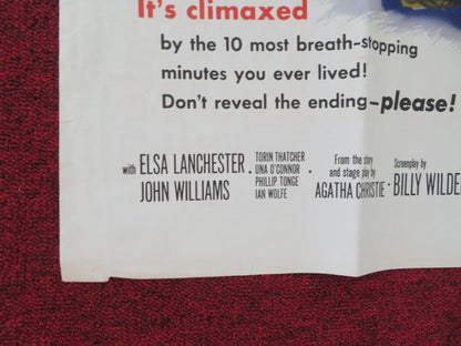WITNESS FOR THE PROSECUTION FOLDED US ONE SHEET POSTER TYRONE POWER 1957 Movie posters