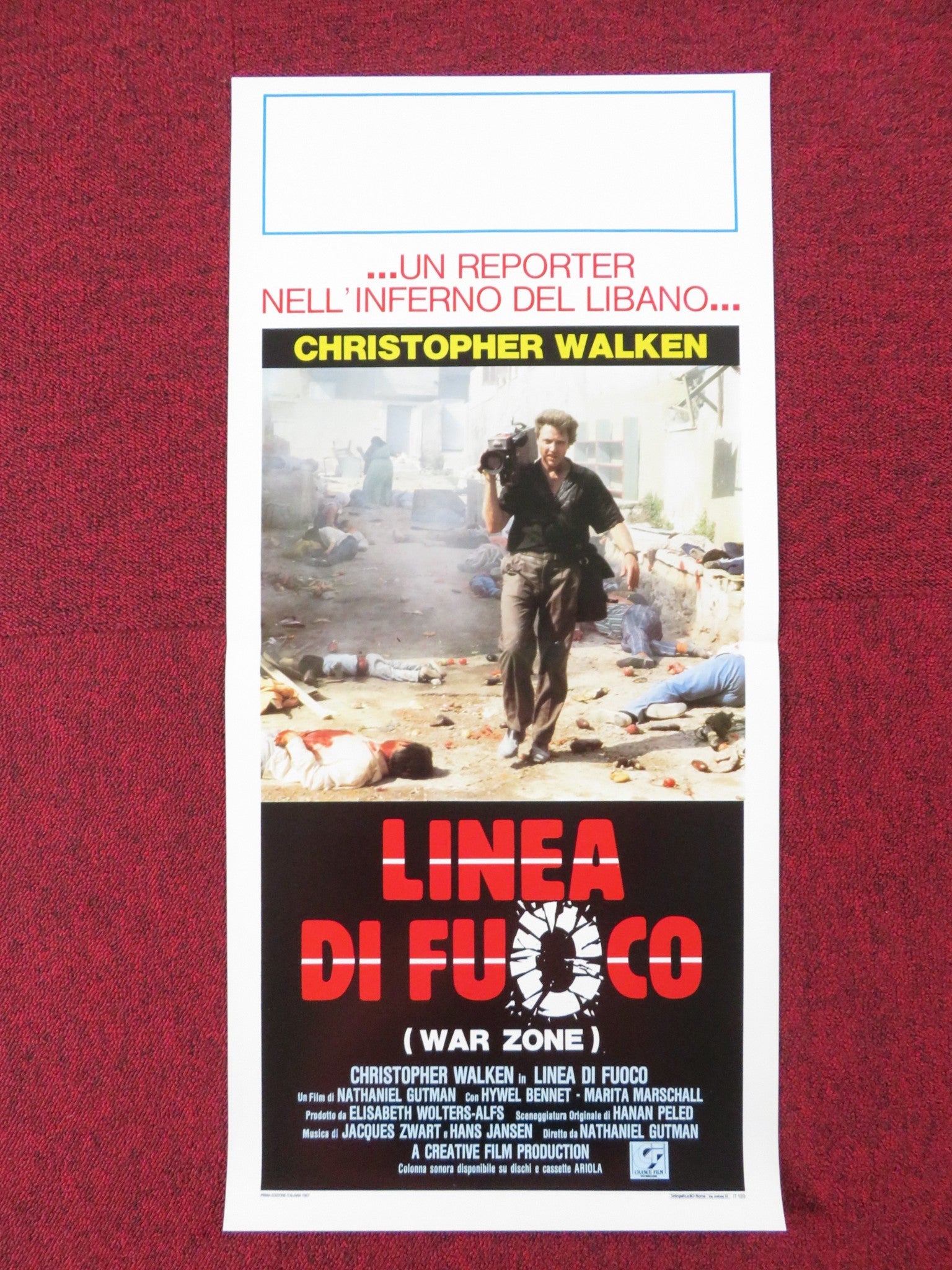 WITNESS IN THE WAR ZONE ITALIAN LOCANDINA POSTER CHRISTOPHER WALKEN 1987 Rendezvous Cinema Movie posters