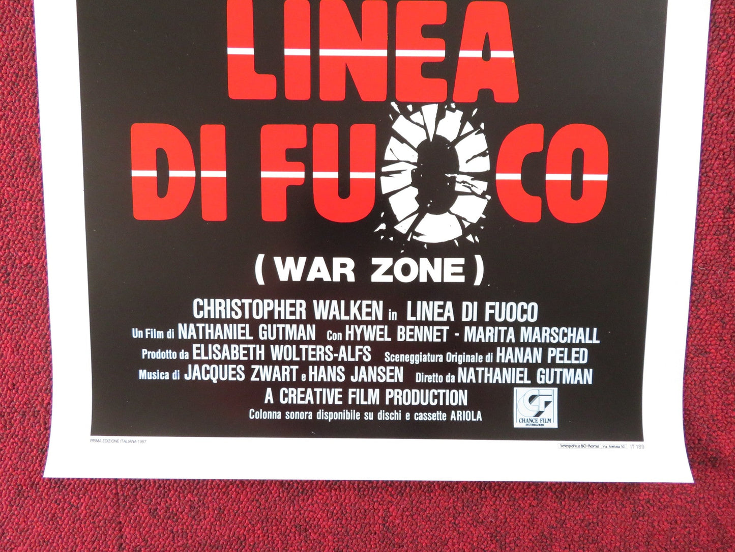 WITNESS IN THE WAR ZONE ITALIAN LOCANDINA POSTER CHRISTOPHER WALKEN 1987 Rendezvous Cinema Movie posters