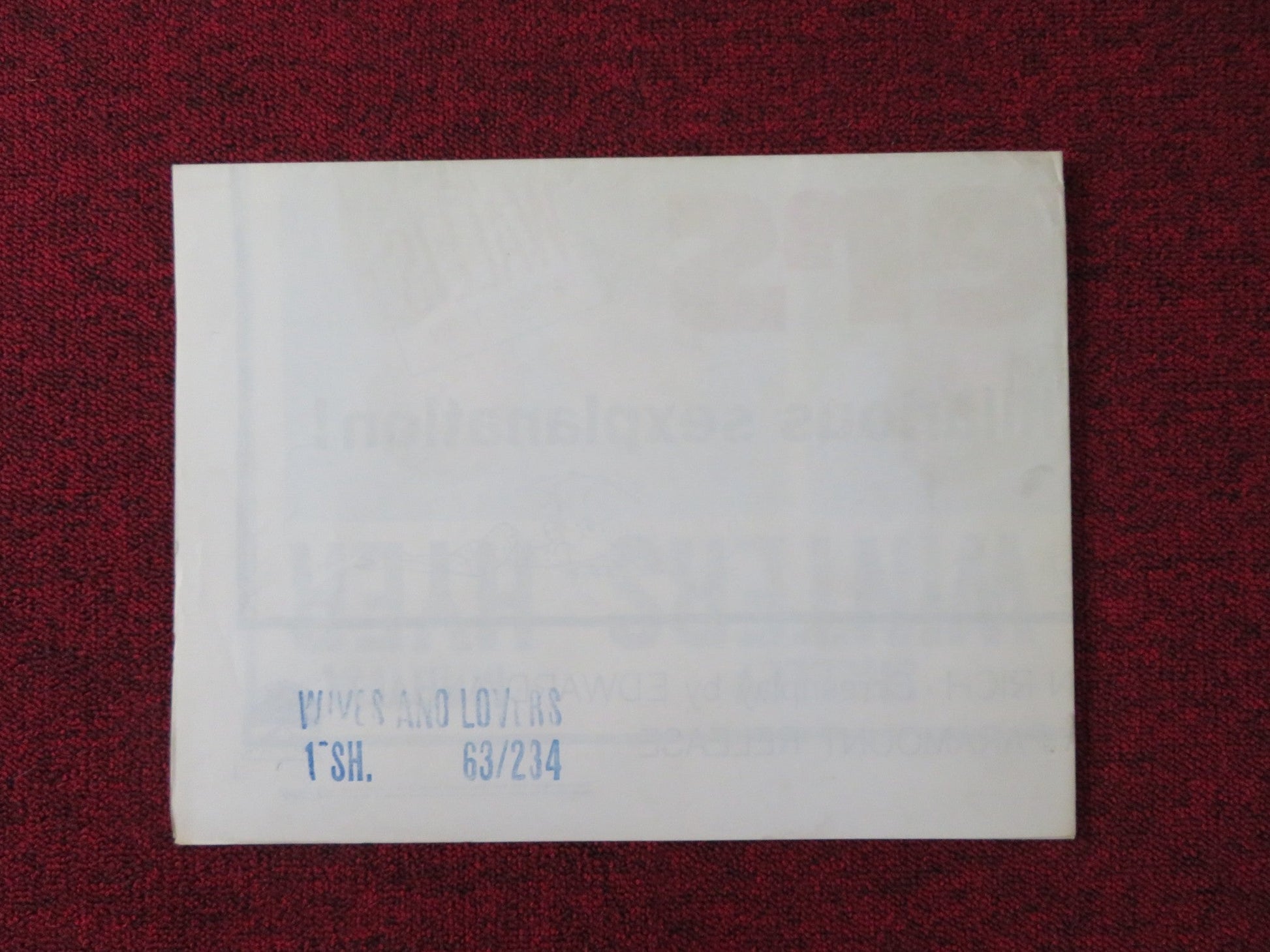 WIVES AND LOVERS FOLDED US ONE SHEET POSTER JANET LEIGH SHELLEY WINTERS 1963 Rendezvous Cinema Movie posters