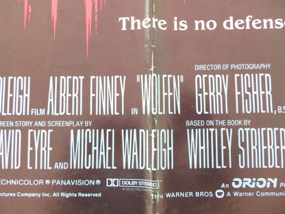Wolfen Folded US One Sheet Poster Albert Finney Diane Venora 1981 Movie posters