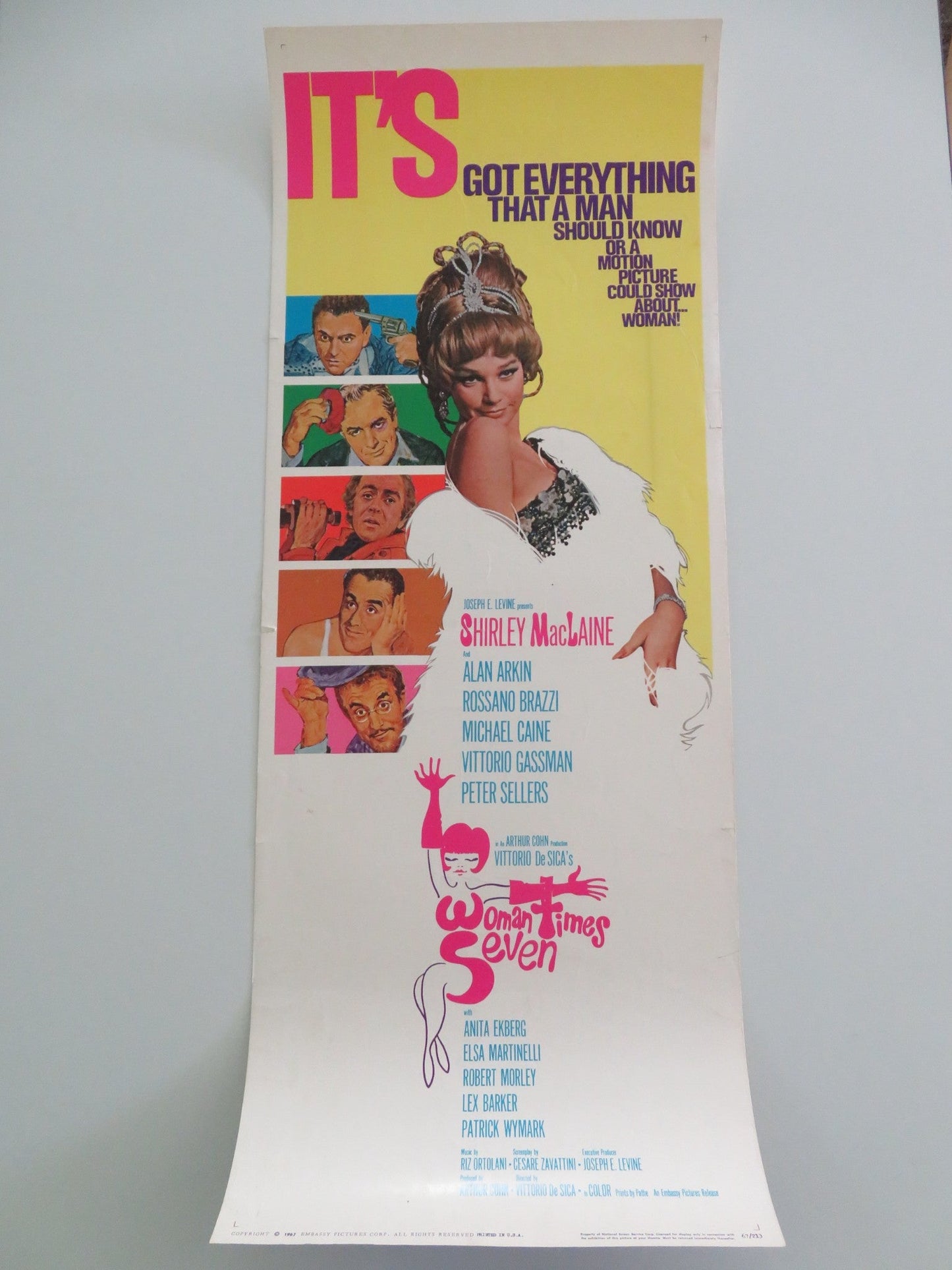 Woman Times Seven US Insert Poster Shirley Maclaine Peter Sellers 1967 Movie posters