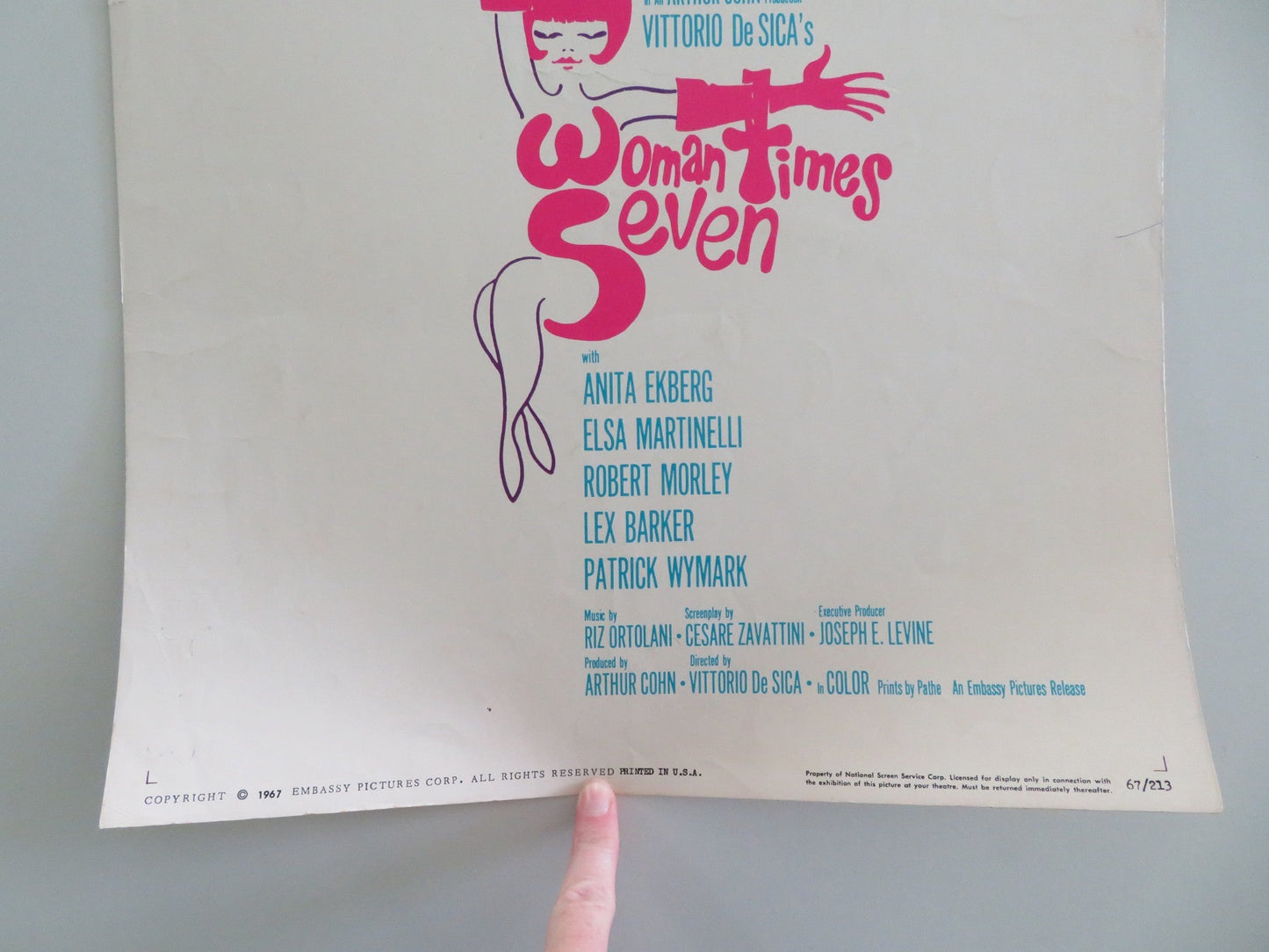 Woman Times Seven US Insert Poster Shirley Maclaine Peter Sellers 1967 Movie posters