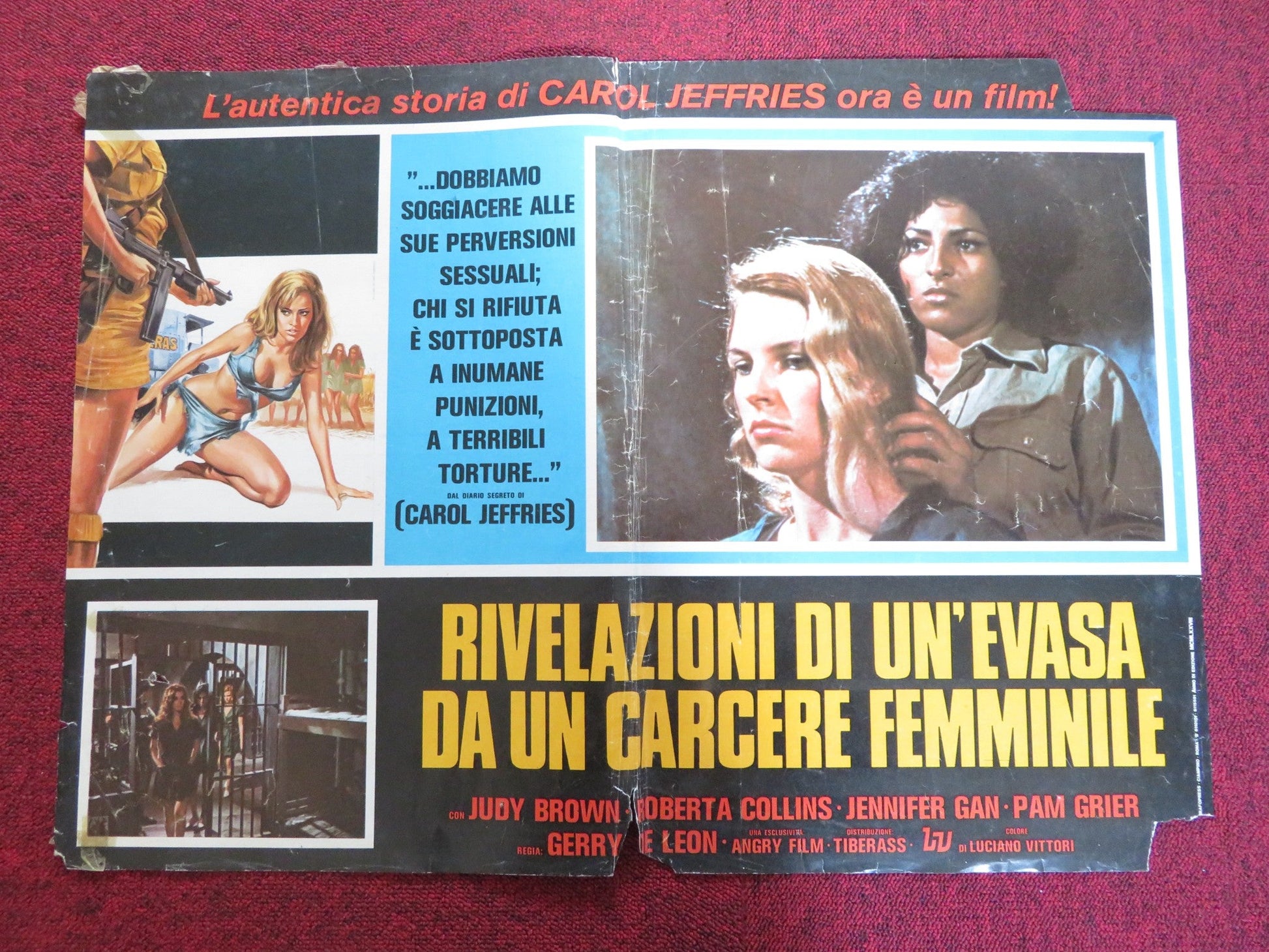 WOMEN IN CAGES - B ITALIAN FOTOBUSTA POSTER JUDY BROWN ROBERA COLLINS 1971 Rendezvous Cinema Movie posters