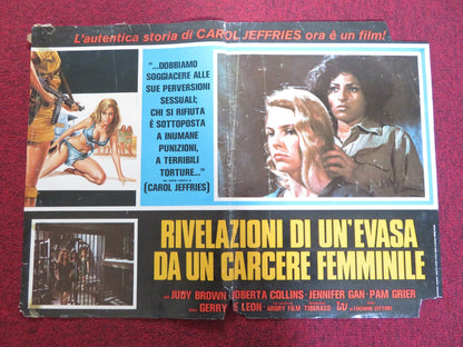 WOMEN IN CAGES - B ITALIAN FOTOBUSTA POSTER JUDY BROWN ROBERA COLLINS 1971 Rendezvous Cinema Movie posters