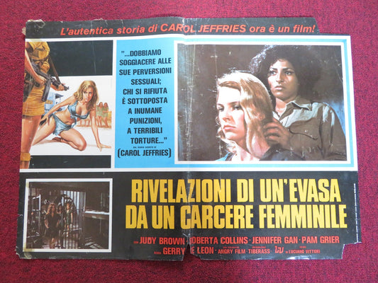 WOMEN IN CAGES - B ITALIAN FOTOBUSTA POSTER JUDY BROWN ROBERA COLLINS 1971 Rendezvous Cinema Movie posters