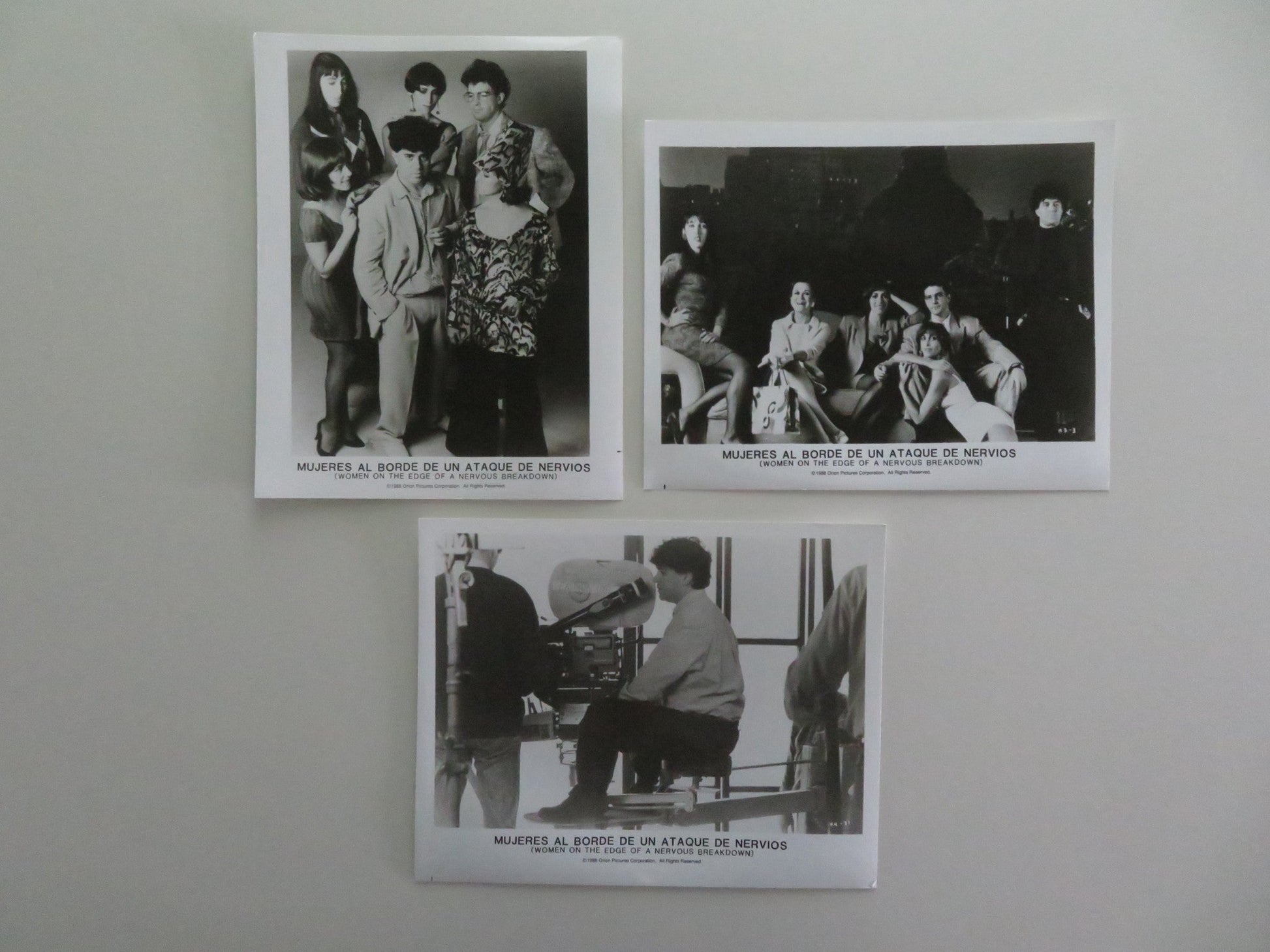 Women On The Verge Of A Nervous Breakdown - B MOVIE STILL PHOTO LOT OF 3 1988 Movie posters