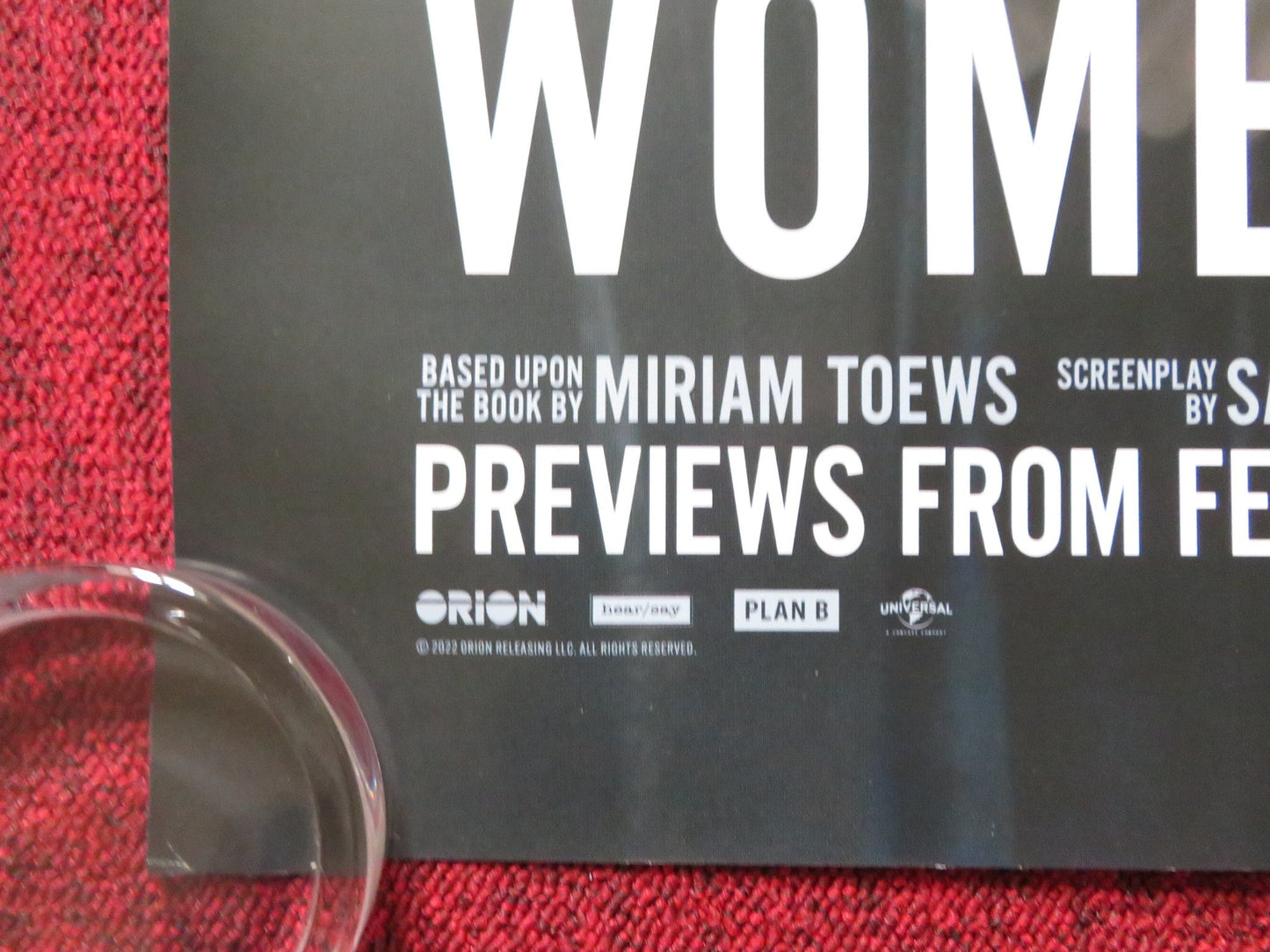 WOMEN TALKING UK QUAD ROLLED POSTER ROONEY MARA FRANCES MCDORMAND 2022 Rendezvous Cinema Movie posters