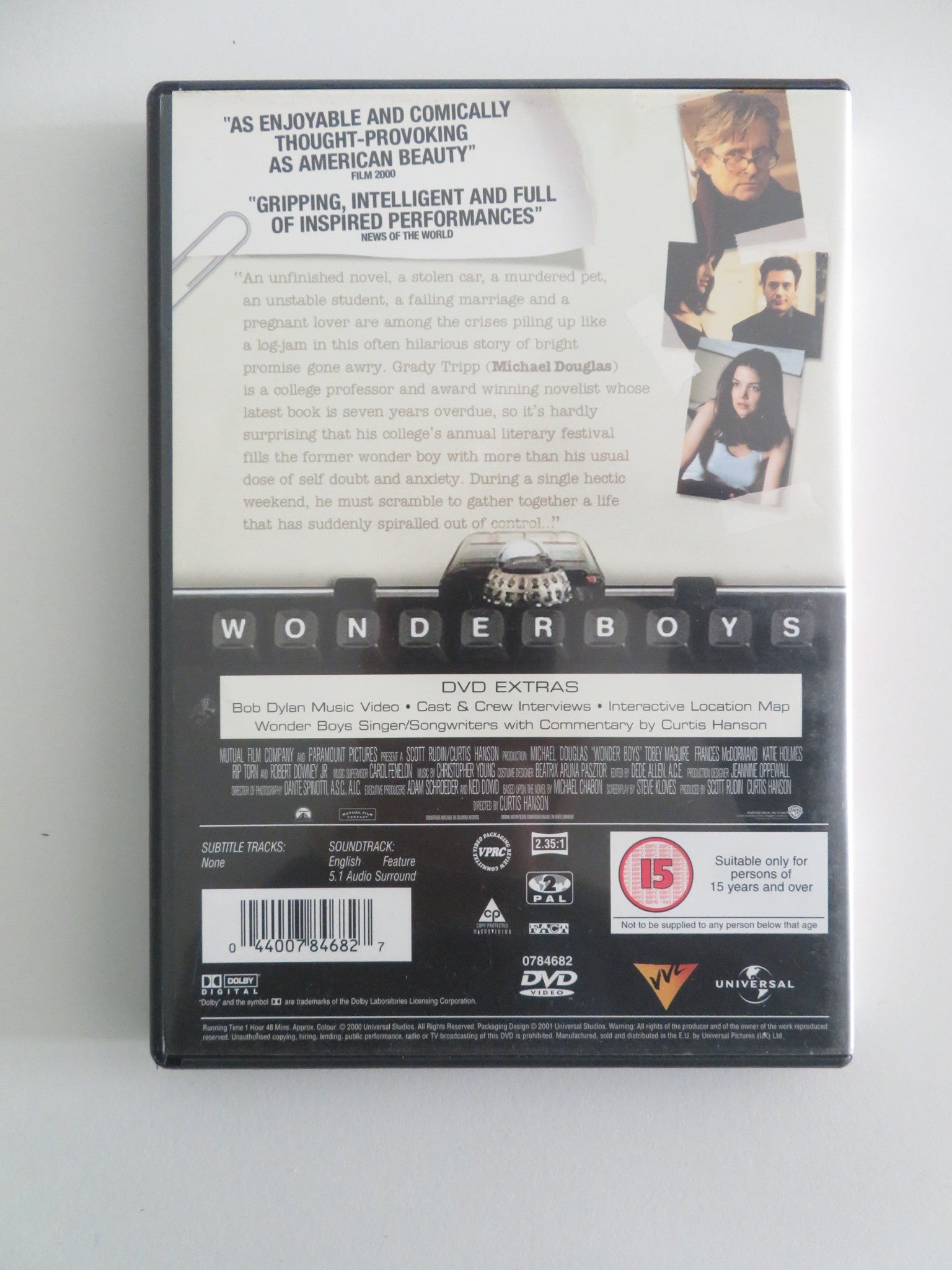 WONDER BOYS (DVD) MICHAEL DOUGLAS KATIE HOLMES 2000 REGION 2 Movie posters