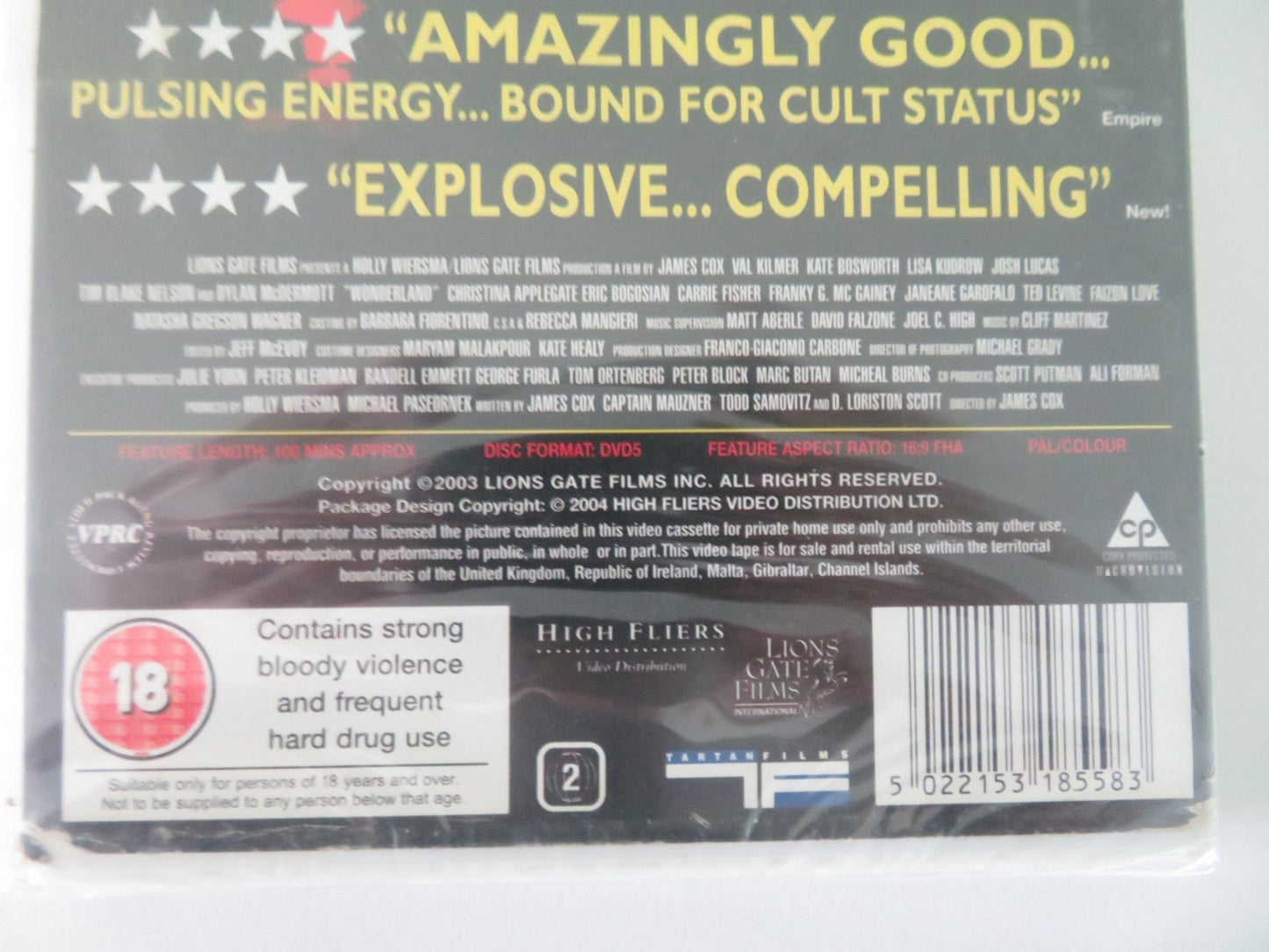 WONDERLAND (DVD) VAL KILMER KATE BOSWORTH 2003 REGION 2 Movie posters