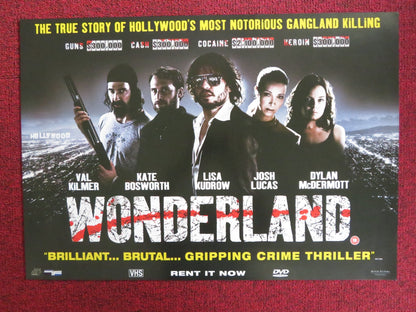 WONDERLAND VHS & DVD VIDEO POSTER VAL KILMER KATE BOSWORTH 2003 Rendezvous Cinema Movie posters