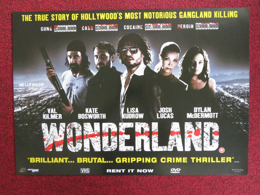 WONDERLAND VHS & DVD VIDEO POSTER VAL KILMER KATE BOSWORTH 2003 Rendezvous Cinema Movie posters