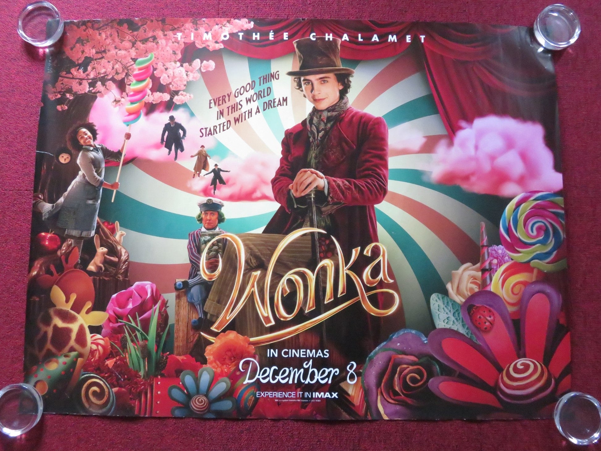 WONKA UK QUAD ROLLED POSTER TIMOTHEE CHALAMET OLIVIA COLMAN 2023 Rendezvous Cinema Movie posters