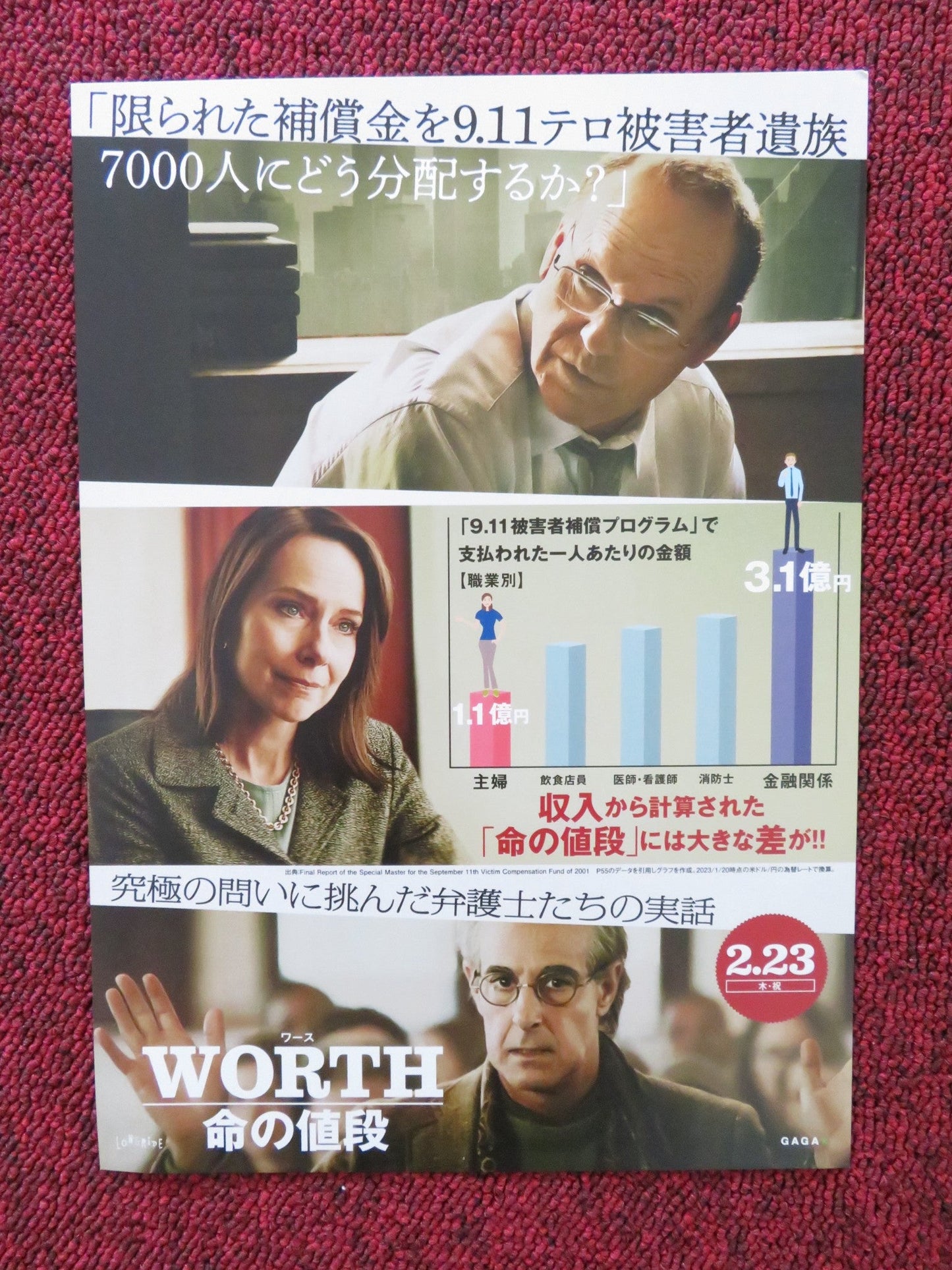 WORTH - B JAPANESE CHIRASHI (B5) POSTER MICHAEL KEATON AMY RYAN 2020 Rendezvous Cinema Movie posters