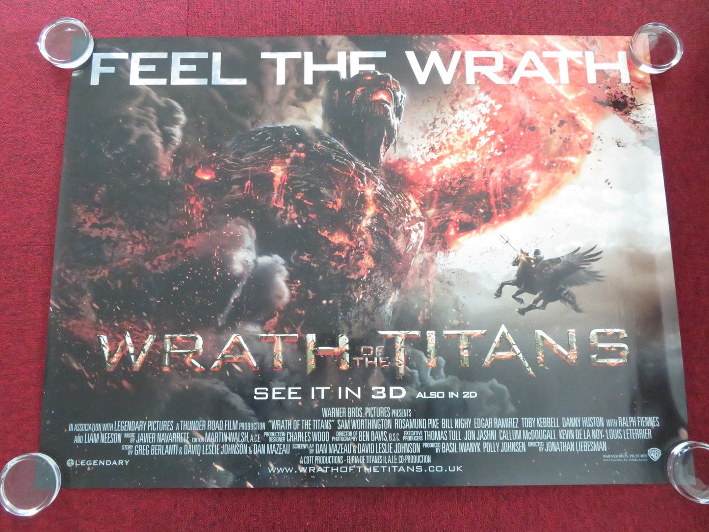 WRATH OF THE TITANS - B UK QUAD ROLLED POSTER SAM WORTHINGTON LIAM NEESON 2012 Movie posters