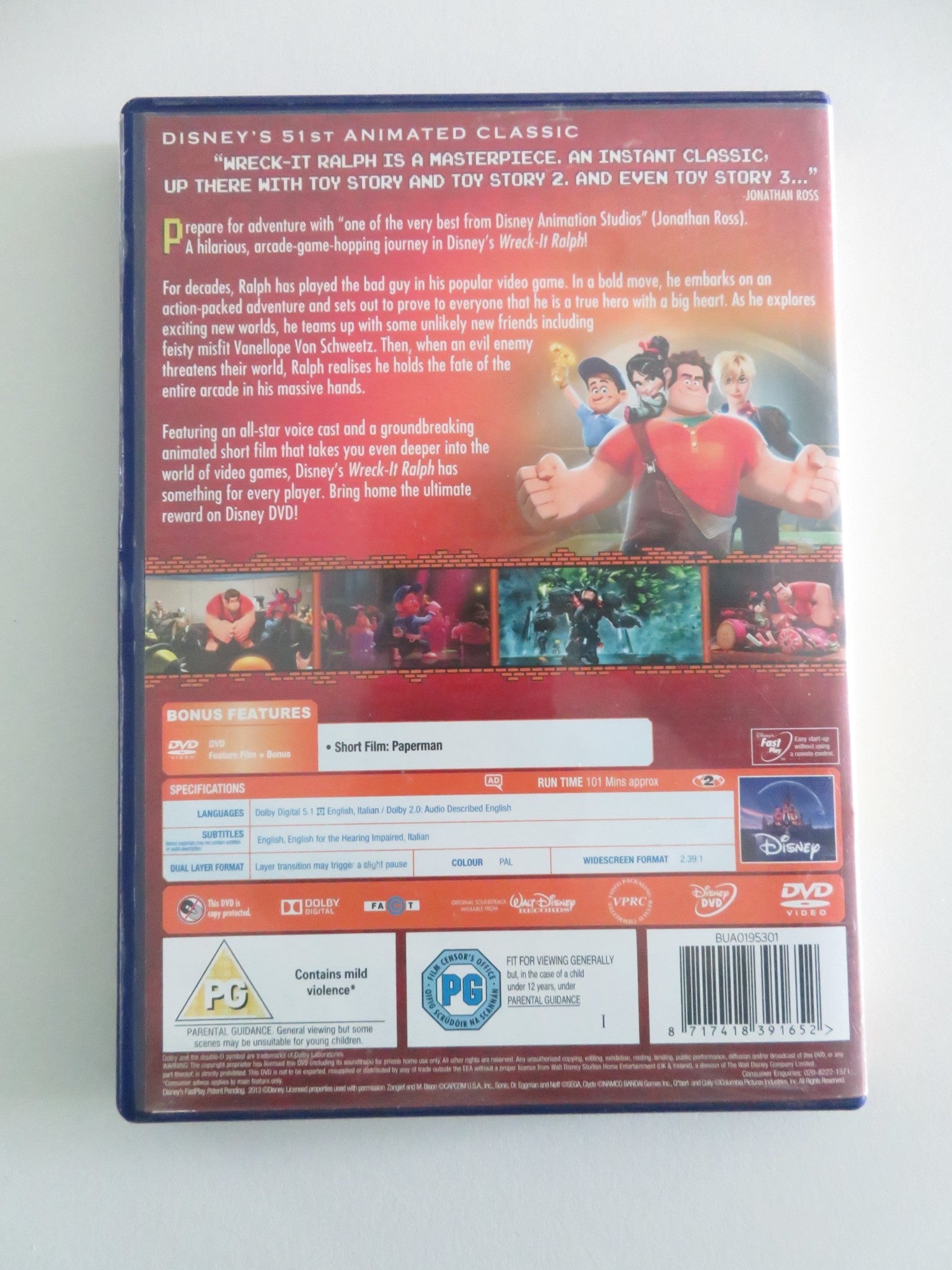 Wreck - It Ralph (DVD) Disney John C. Reilly Sarah Silverman 2012 Region 2 Movie posters