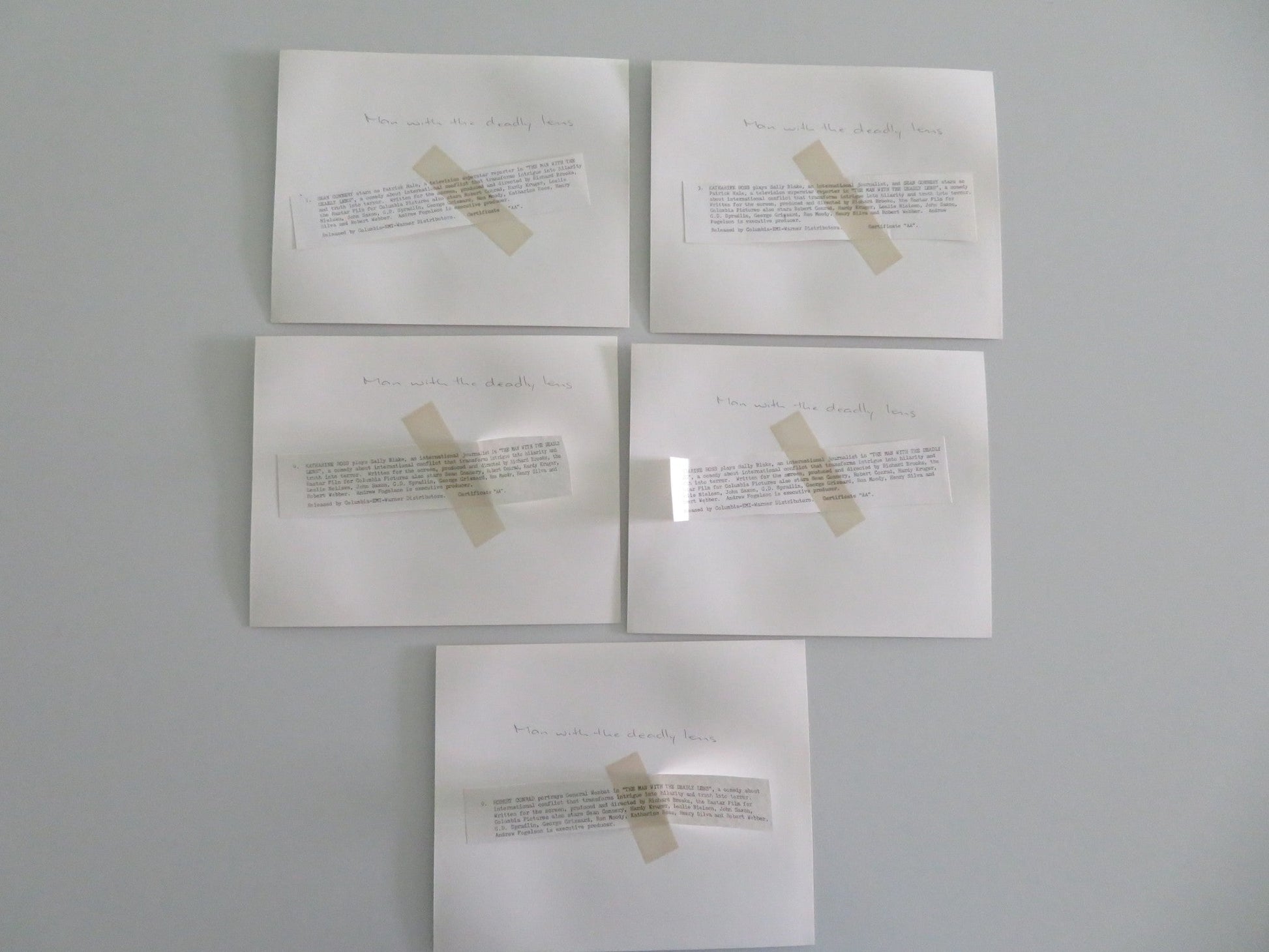 WRONG IS RIGHT - A MOVIE STILL PHOTO LOT OF 5 SEAN CONNERY KATHARINE ROSS 1982 Movie posters