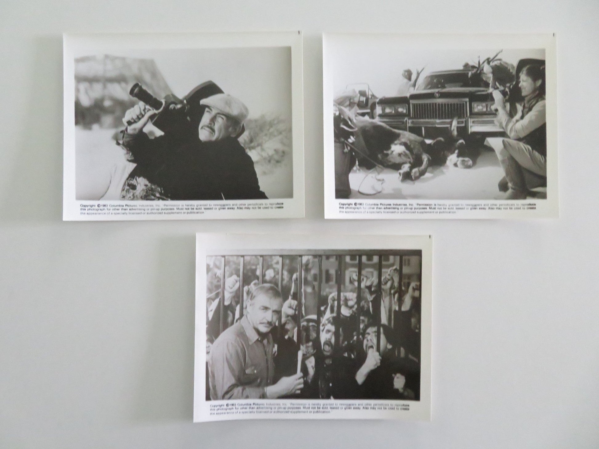 WRONG IS RIGHT - B MOVIE STILL PHOTO LOT OF 3 SEAN CONNERY KATHARINE ROSS 1982 Movie posters