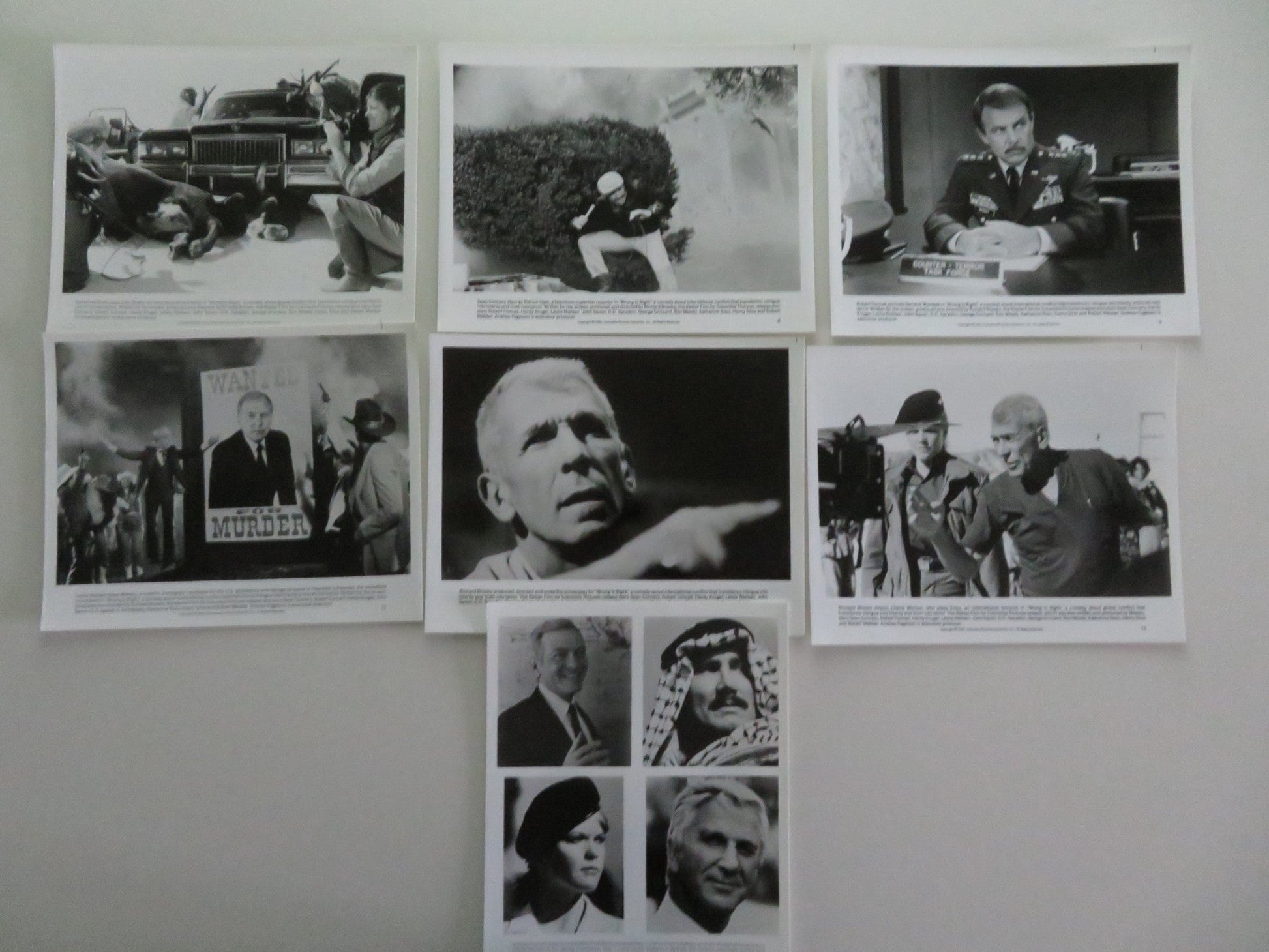 Wrong Is Right - C MOVIE STILL PHOTO LOT OF 7 SEAN CONNERY LESLIE NIELSEN 1982 Movie posters