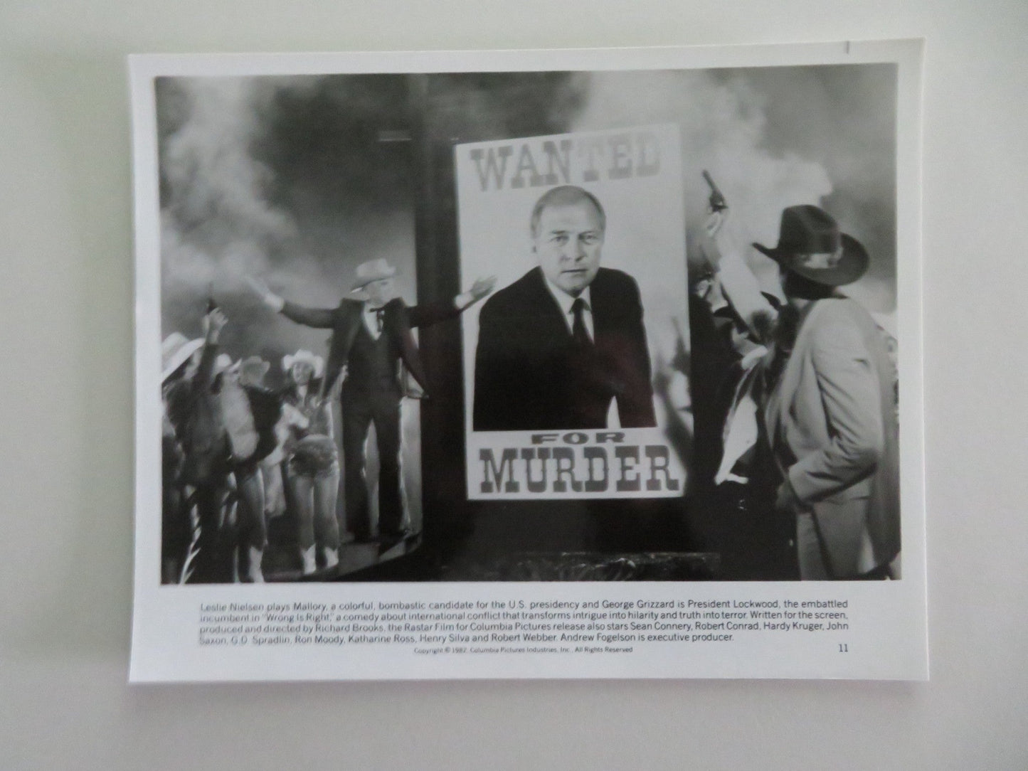 Wrong Is Right - C MOVIE STILL PHOTO LOT OF 7 SEAN CONNERY LESLIE NIELSEN 1982 Movie posters