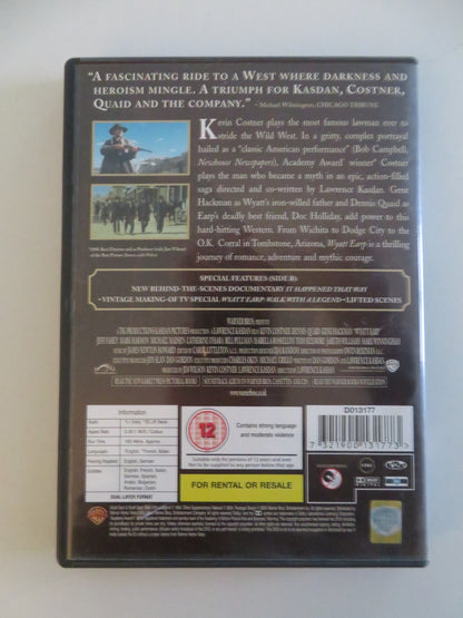 WYATT EARP (DVD) KEVIN COSTNER GENE HACKMAN 1994 REGION 2 Movie posters