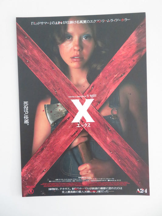 X Japanese Chirashi (B5) Poster Mia Goth Jenna Ortega 2022 Movie posters