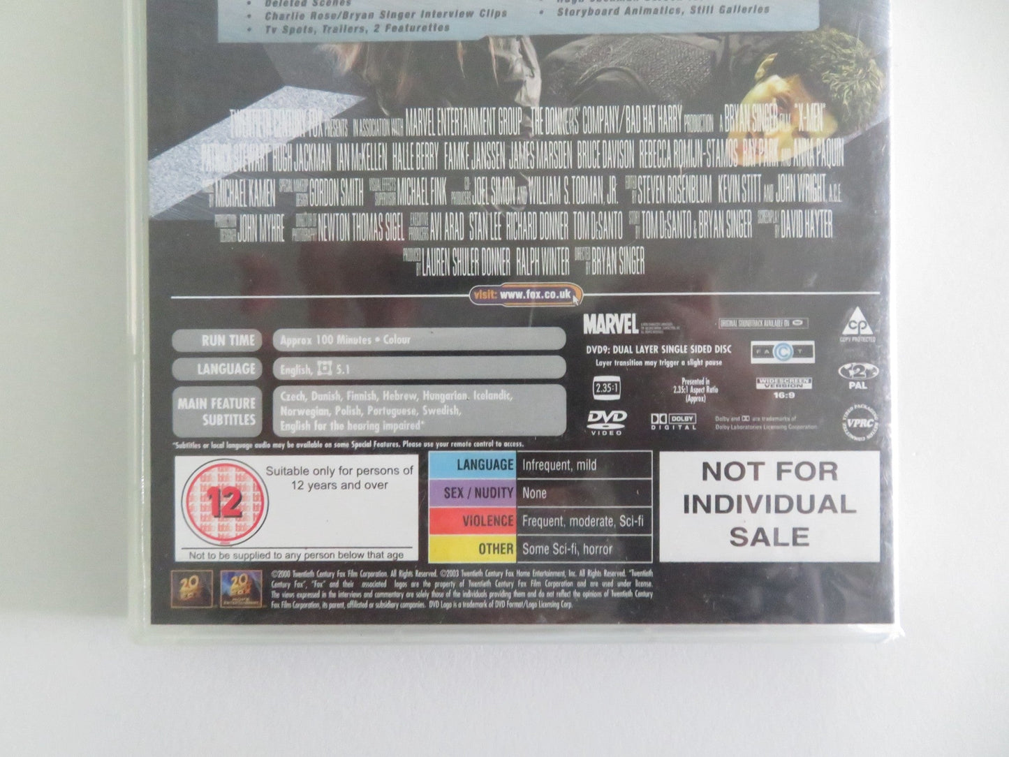 X - MEN (DVD) HUGH JACKMAN PATRICK STEWART 2000 REGION 2 Movie posters