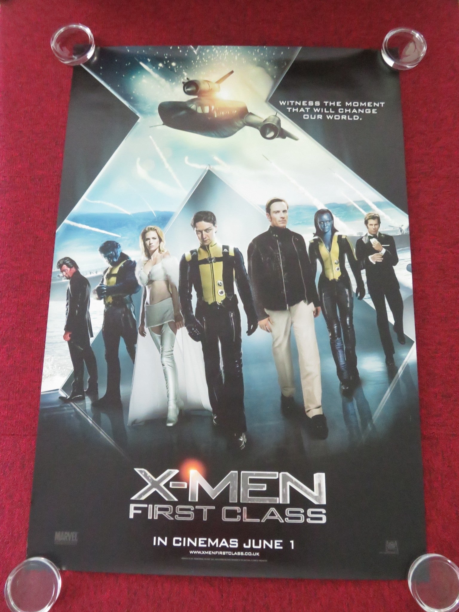 X - MEN: FIRST CLASS - B ONE SHEET ROLLED POSTER MCAVOY MICHAEL FASSBENDER 2011 Movie posters