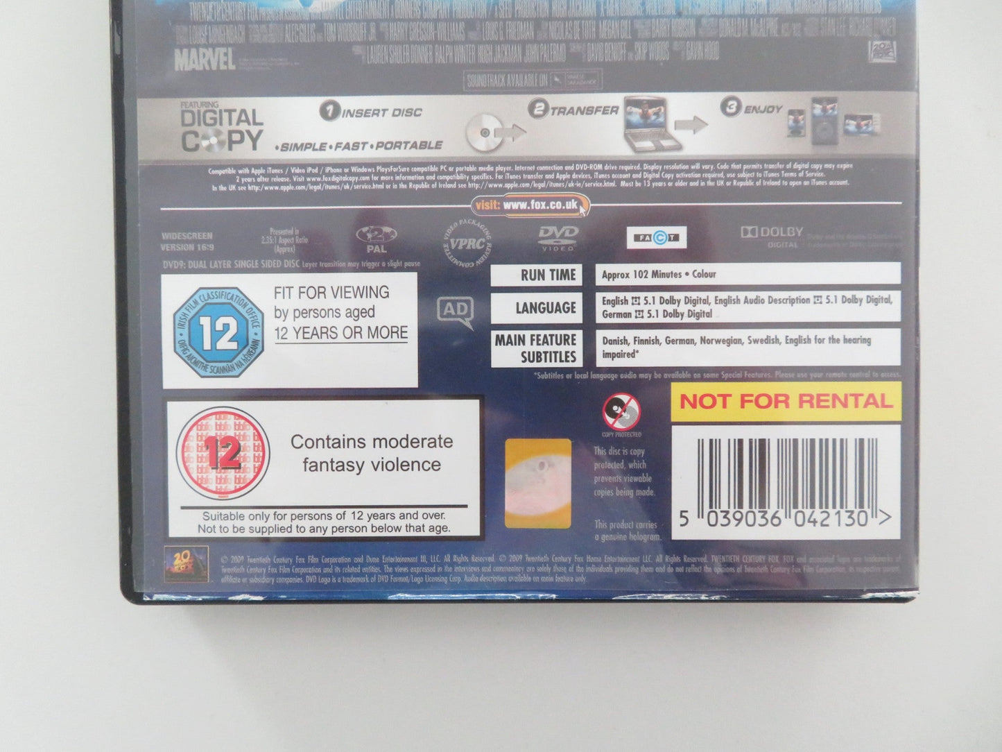 X - MEN ORIGINS: WOLVERINE (DVD) HUGH JACKMAN LIEV SCHREIBER 2009 REGION 2 Movie posters