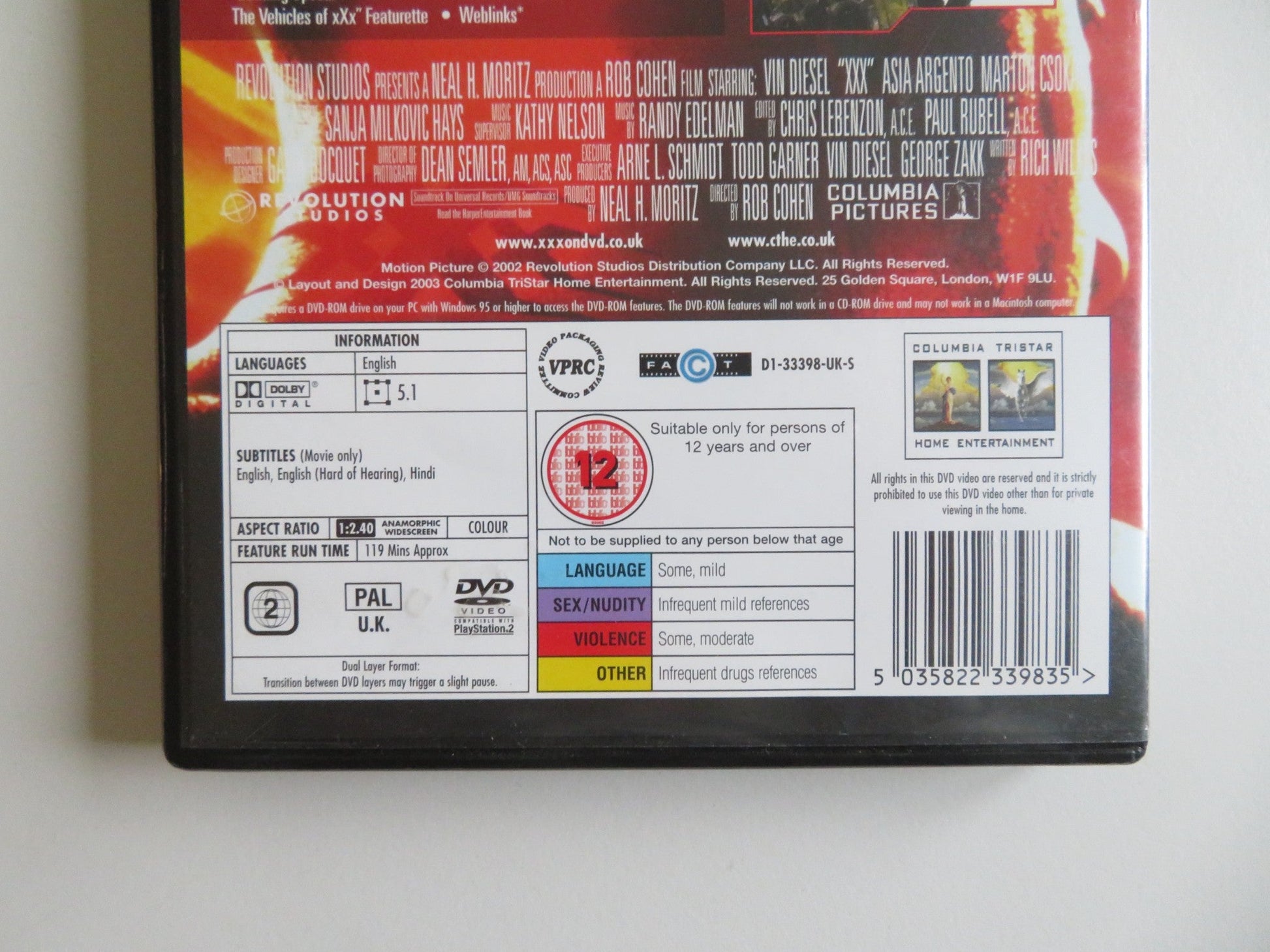 XXX (DVD) VIN DIESEL SAMUEL L. JACKSON 2002 REGION 2 Movie posters