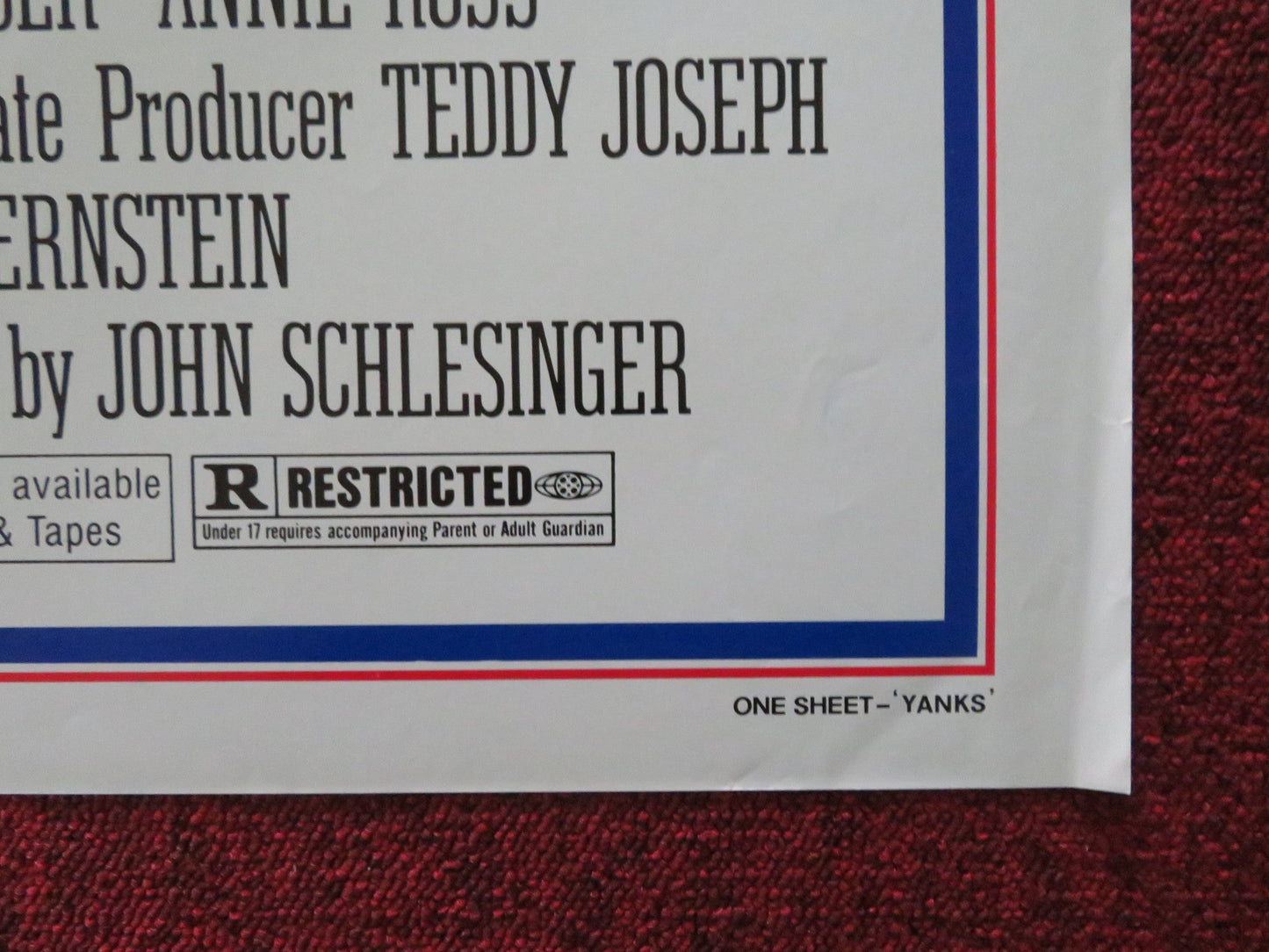 YANKS FOLDED US ONE SHEET POSTER RICHARD GERE VANESSA REDGRAVE 1979 Movie posters