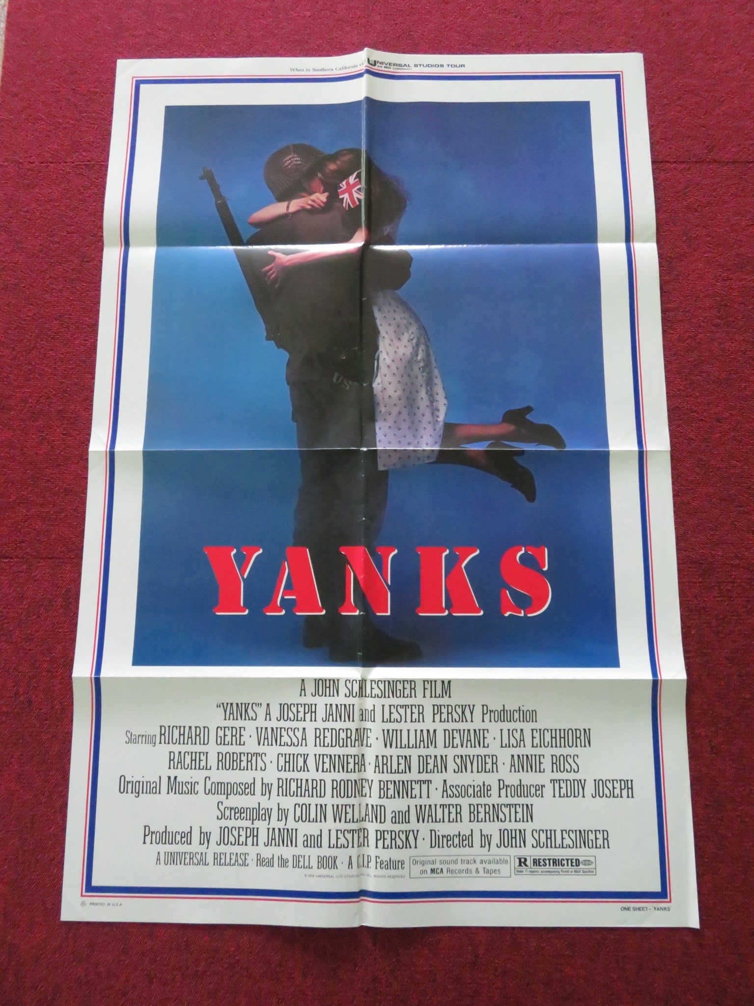 YANKS FOLDED US ONE SHEET POSTER RICHARD GERE VANESSA REDGRAVE 1979 Movie posters