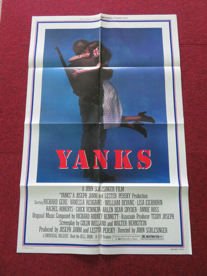YANKS FOLDED US ONE SHEET POSTER RICHARD GERE VANESSA REDGRAVE 1979 Movie posters