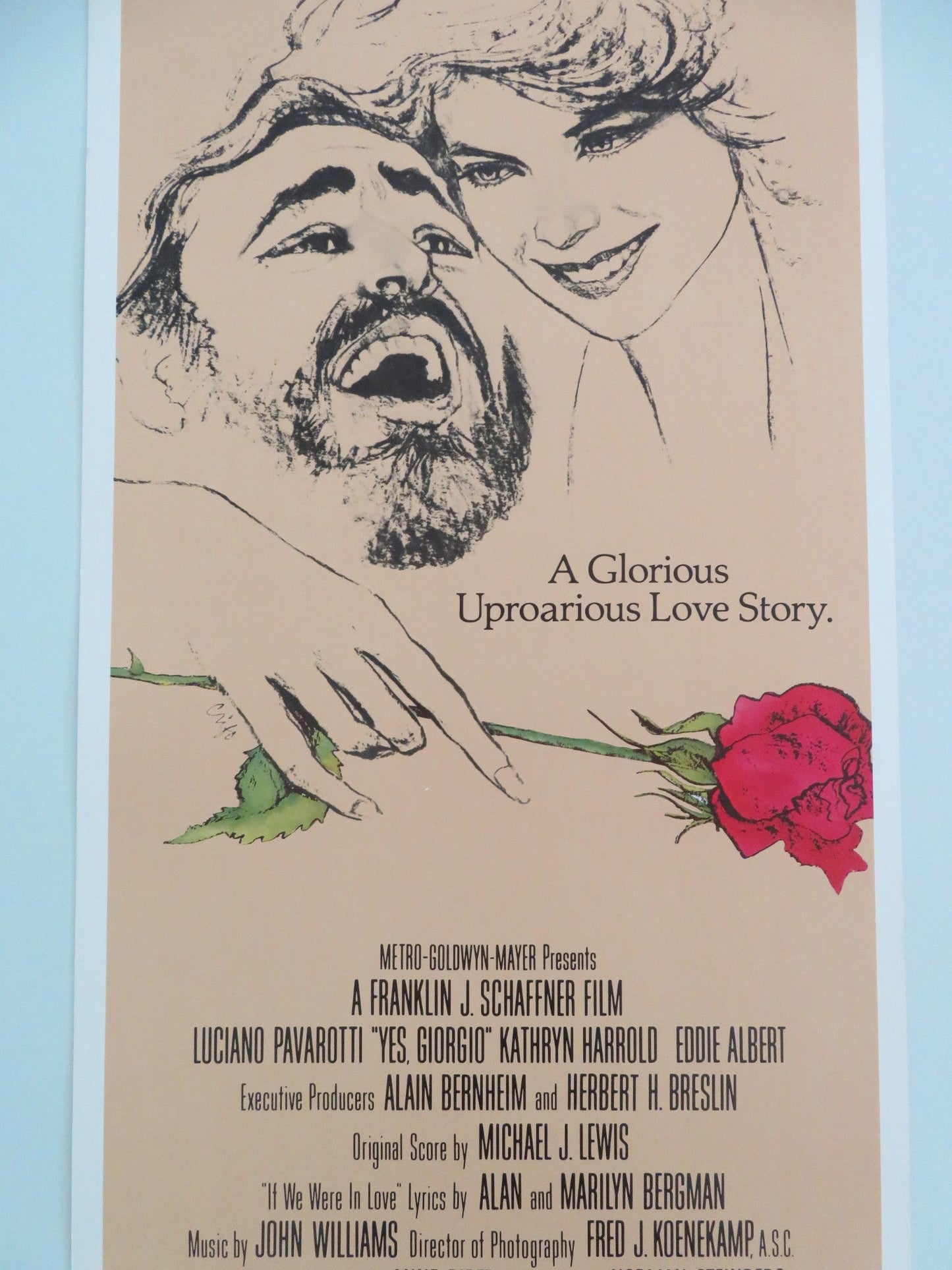 YES, GIORGIO US INSERT POSTER LUCIANO PAVAROTTI KATHRYN HARROLD 1982 Movie posters