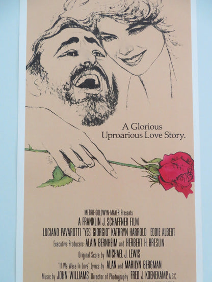 YES, GIORGIO US INSERT POSTER LUCIANO PAVAROTTI KATHRYN HARROLD 1982 Movie posters