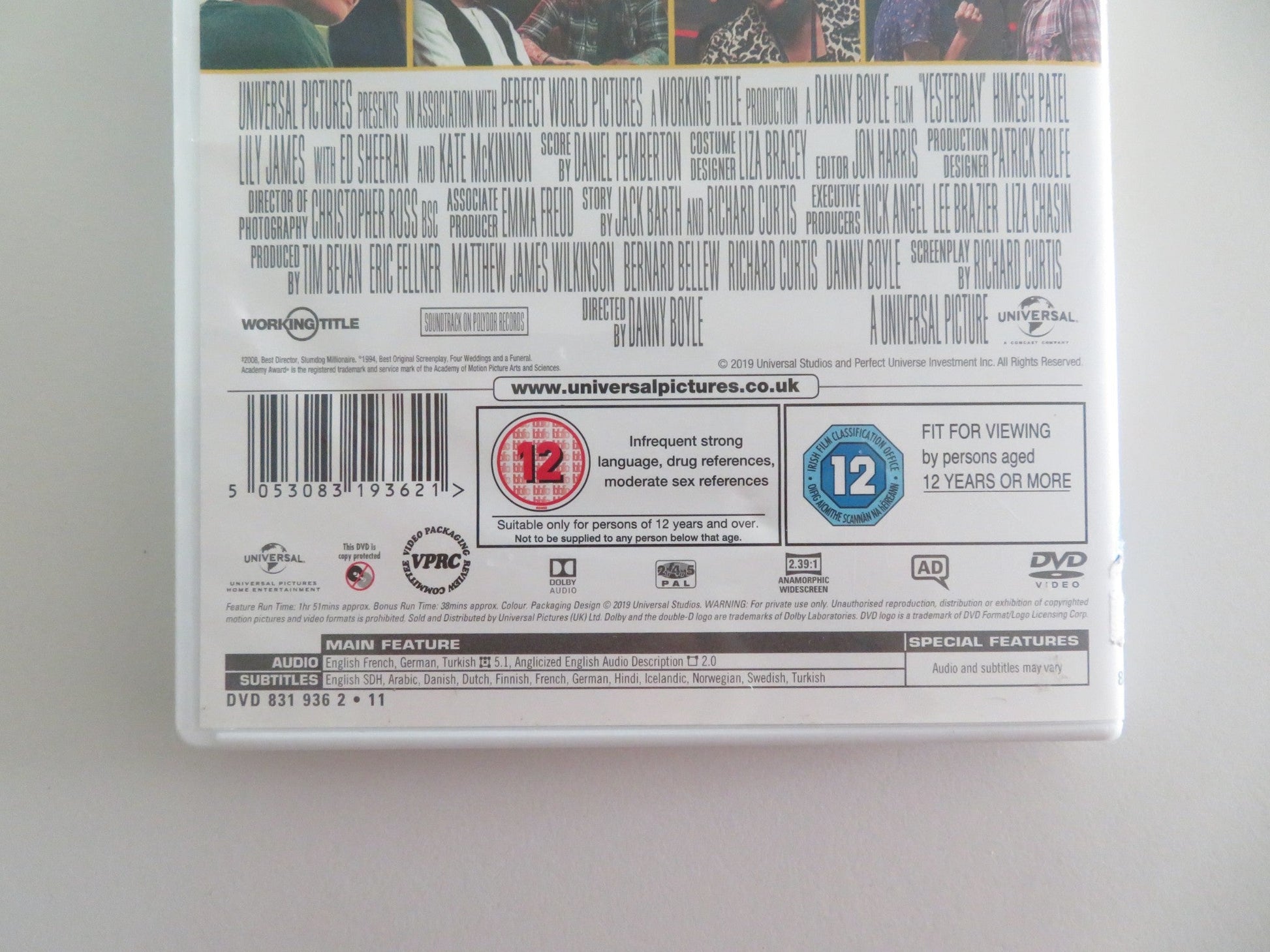 YESTERDAY (DVD) HIMESH PATEL LILY JAMES 2019 REGION 2,4,5 Movie posters