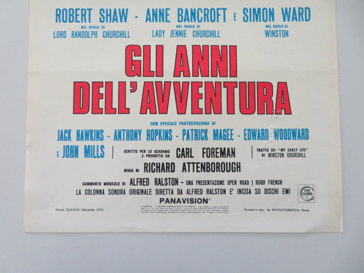 Young Winston Italian Locandina Poster Robert Shaw Anne Bancroft 1973 Movie posters