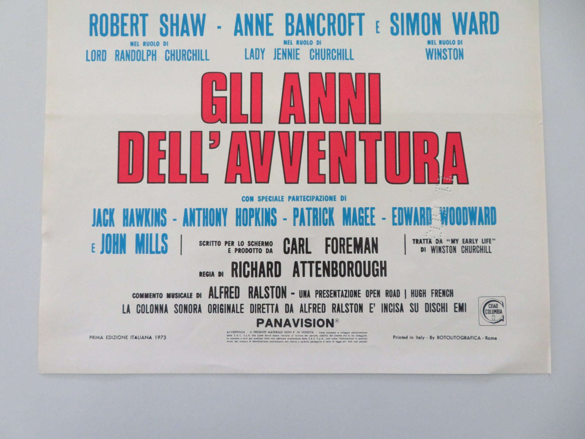 Young Winston Italian Locandina Poster Robert Shaw Anne Bancroft 1973 Movie posters