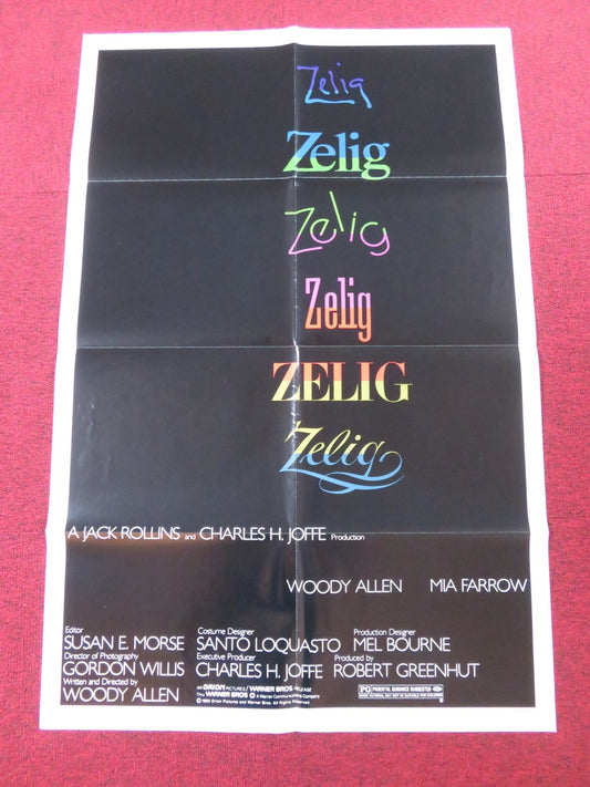 ZELIG FOLDED US ONE SHEET POSTER WOODY ALLEN MIA FARROW 1983 Rendezvous Cinema Movie posters