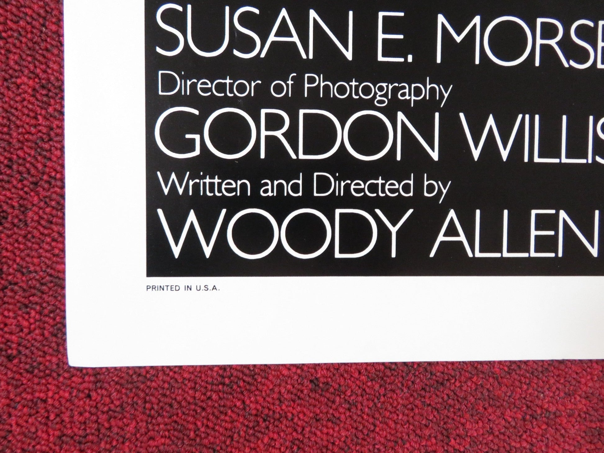 ZELIG FOLDED US ONE SHEET POSTER WOODY ALLEN MIA FARROW 1983 Rendezvous Cinema Movie posters