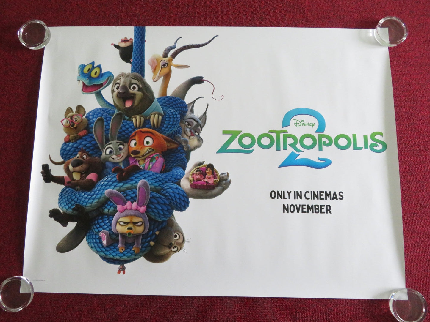 ZOOTROPOLIS 2 UK QUAD ROLLED POSTER DISNEY JASON BATEMAN GINNIFER GOODWIN 2025 Movie posters