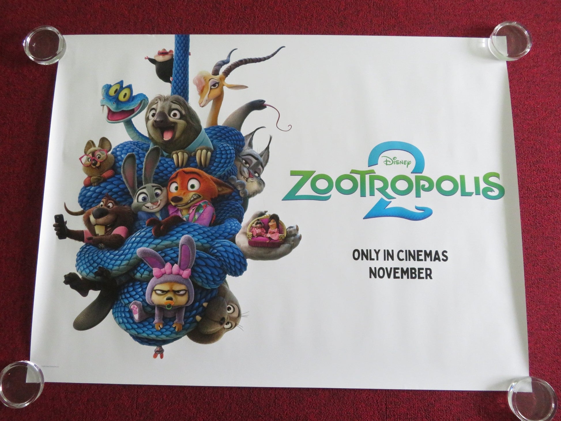 ZOOTROPOLIS 2 UK QUAD ROLLED POSTER DISNEY JASON BATEMAN GINNIFER GOODWIN 2025 Movie posters