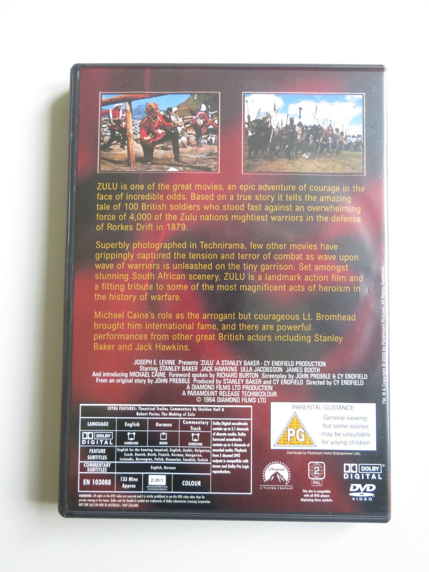 ZULU SPECIAL COLLECTOR'S EDITION - B (DVD) MICHAEL CAINE 1964 REGION 2 - Rendezvous Cinema