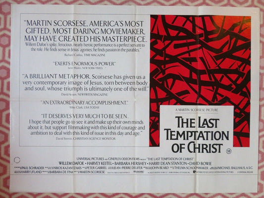 THE LAST TEMPTATION OF CHRIST QUAD (30"x 40") ROLLED POSTER MARTIN SCORSES BOWIE