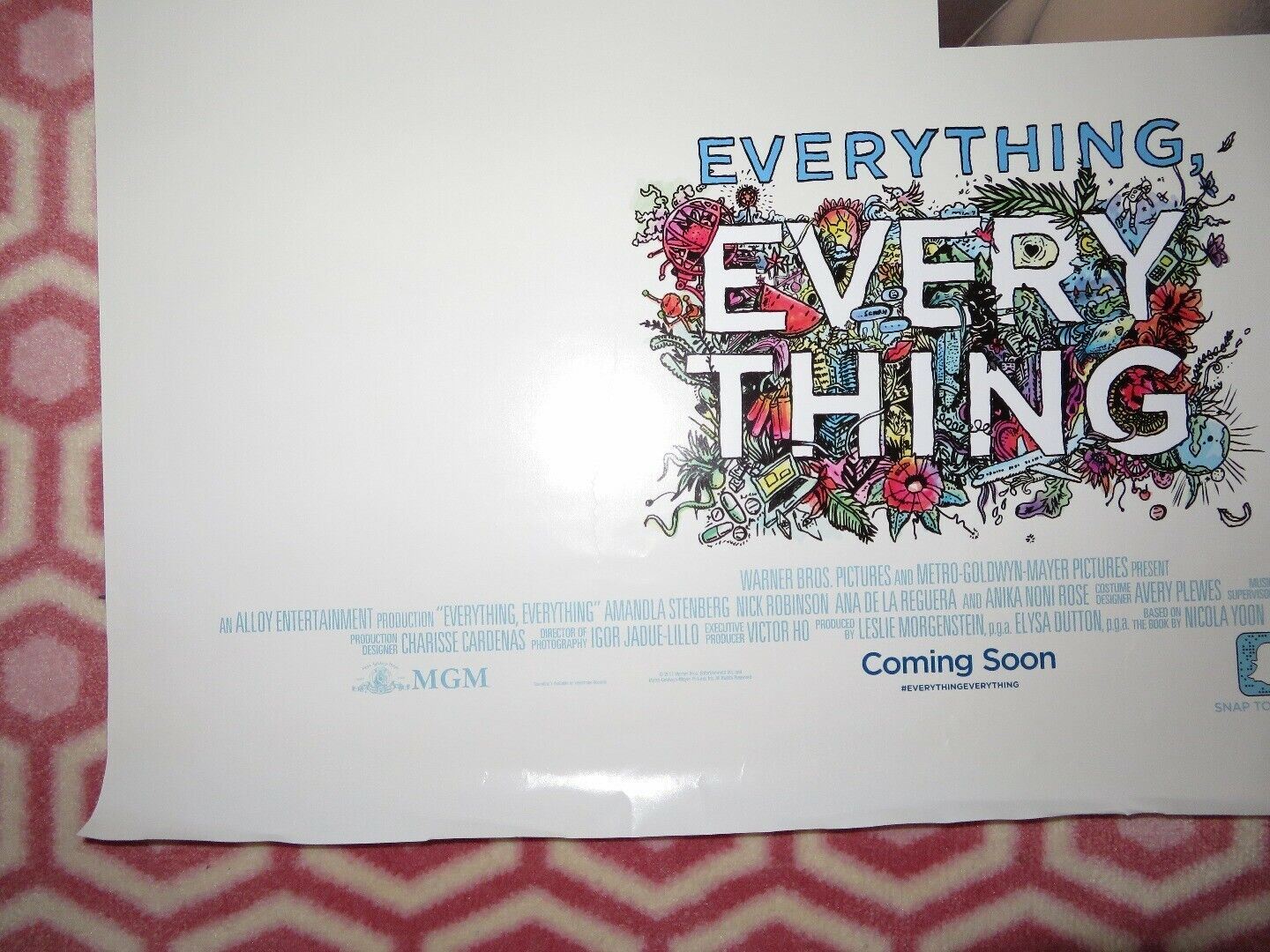 EVERYTHING, EVERYTHING UK ONE SHEET (27"x 41") ROLLED POSTER AMADLA STENBERG '17 - Rendezvous Cinema