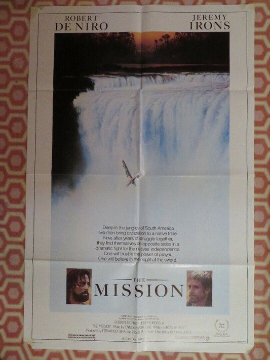 THE MISSION US ONE SHEET POSTER ROBERT DE NIRO JEREMY IRONS 1986