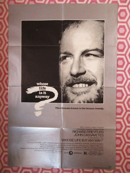 WHOSE LIFE IS IT ANYWAY? US ONE SHEET POSTER RICHARD DREYFUSS 1981