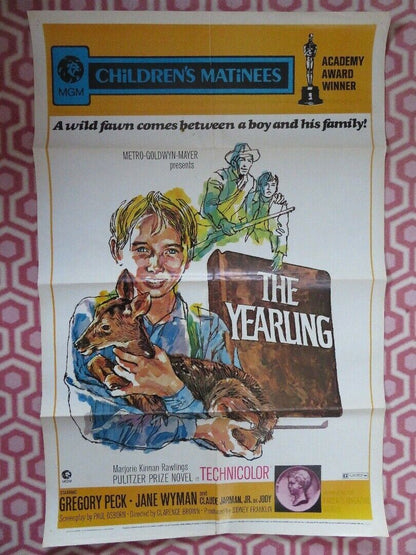THE YEARLING US ONE SHEET POSTER GERGORY PECK 1971 - Rendezvous Cinema