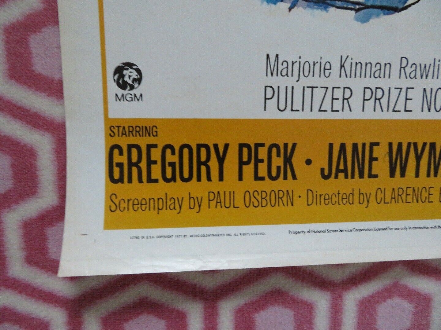 THE YEARLING US ONE SHEET POSTER GERGORY PECK 1971 - Rendezvous Cinema